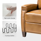 Fauteuil inclinable Gaspar Mid-Century Modern en cuir véritable avec pieds en bois - Lot de 2 par HULALA HOME