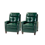 Fauteuil inclinable Gaspar Mid-Century Modern en cuir véritable avec pieds en bois - Lot de 2 par HULALA HOME