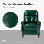 Fauteuil inclinable Gaspar Mid-Century Modern en cuir véritable avec pieds en bois - Lot de 2 par HULALA HOME