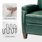 Fauteuil inclinable Gaspar Mid-Century Modern en cuir véritable avec pieds en bois - Lot de 2 par HULALA HOME