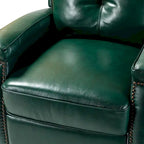 Fauteuil inclinable Gaspar Mid-Century Modern en cuir véritable avec pieds en bois - Lot de 2 par HULALA HOME