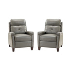 Fauteuil inclinable Gaspar Mid-Century Modern en cuir véritable avec pieds en bois - Lot de 2 par HULALA HOME