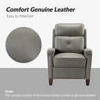Fauteuil inclinable Gaspar Mid-Century Modern en cuir véritable avec pieds en bois - Lot de 2 par HULALA HOME