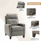 Fauteuil inclinable Gaspar Mid-Century Modern en cuir véritable avec pieds en bois - Lot de 2 par HULALA HOME