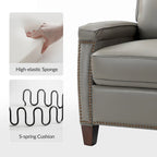 Fauteuil inclinable Gaspar Mid-Century Modern en cuir véritable avec pieds en bois - Lot de 2 par HULALA HOME