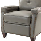 Fauteuil inclinable Gaspar Mid-Century Modern en cuir véritable avec pieds en bois - Lot de 2 par HULALA HOME