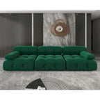 Canapé sectionnel réversible modulable en velours, Vert