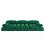 Canapé sectionnel réversible modulable en velours, Vert