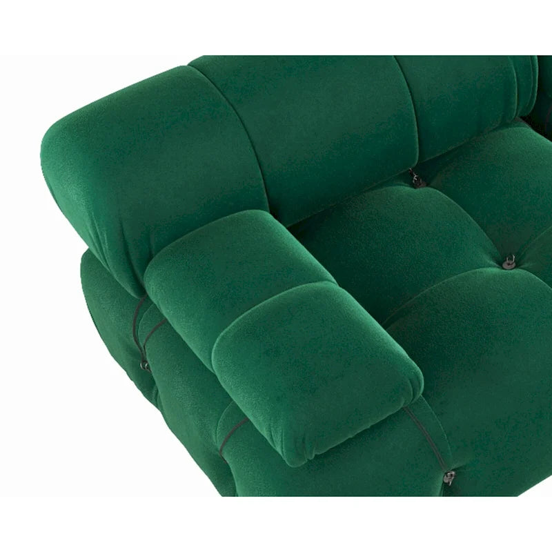 Canapé sectionnel réversible modulable en velours, Vert