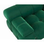 Canapé sectionnel réversible modulable en velours, Vert