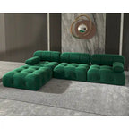 Canapé sectionnel réversible modulable en velours, Vert