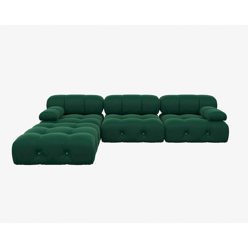 Canapé sectionnel réversible modulable en velours, Vert