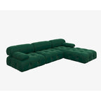 Canapé sectionnel réversible modulable en velours, Vert
