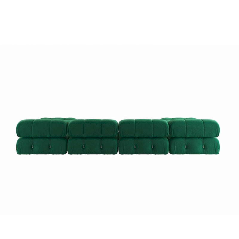 Canapé sectionnel réversible modulable en velours, Vert