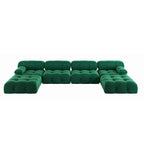 Canapé sectionnel réversible modulable en velours, Vert