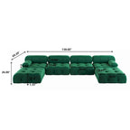 Canapé sectionnel réversible modulable en velours, Vert