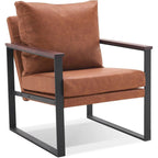 MCombo Fauteuil d'appoint moderne avec coussin rembourré, similicuir HQ304