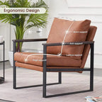 MCombo Fauteuil d'appoint moderne avec coussin rembourré, similicuir HQ304