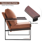 MCombo Fauteuil d'appoint moderne avec coussin rembourré, similicuir HQ304