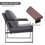 MCombo Fauteuil d'appoint moderne avec coussin rembourré, similicuir HQ304