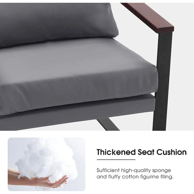 MCombo Fauteuil d'appoint moderne avec coussin rembourré, similicuir HQ304