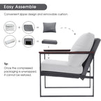 MCombo Fauteuil d'appoint moderne avec coussin rembourré, similicuir HQ304