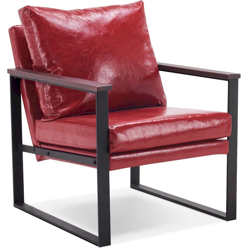 MCombo Fauteuil d'appoint moderne avec coussin rembourré, similicuir HQ304
