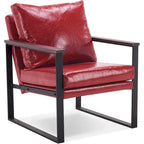 MCombo Fauteuil d'appoint moderne avec coussin rembourré, similicuir HQ304