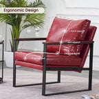 MCombo Fauteuil d'appoint moderne avec coussin rembourré, similicuir HQ304