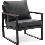 MCombo Fauteuil d'appoint moderne avec coussin rembourré, similicuir HQ304