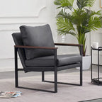MCombo Fauteuil d'appoint moderne avec coussin rembourré, similicuir HQ304
