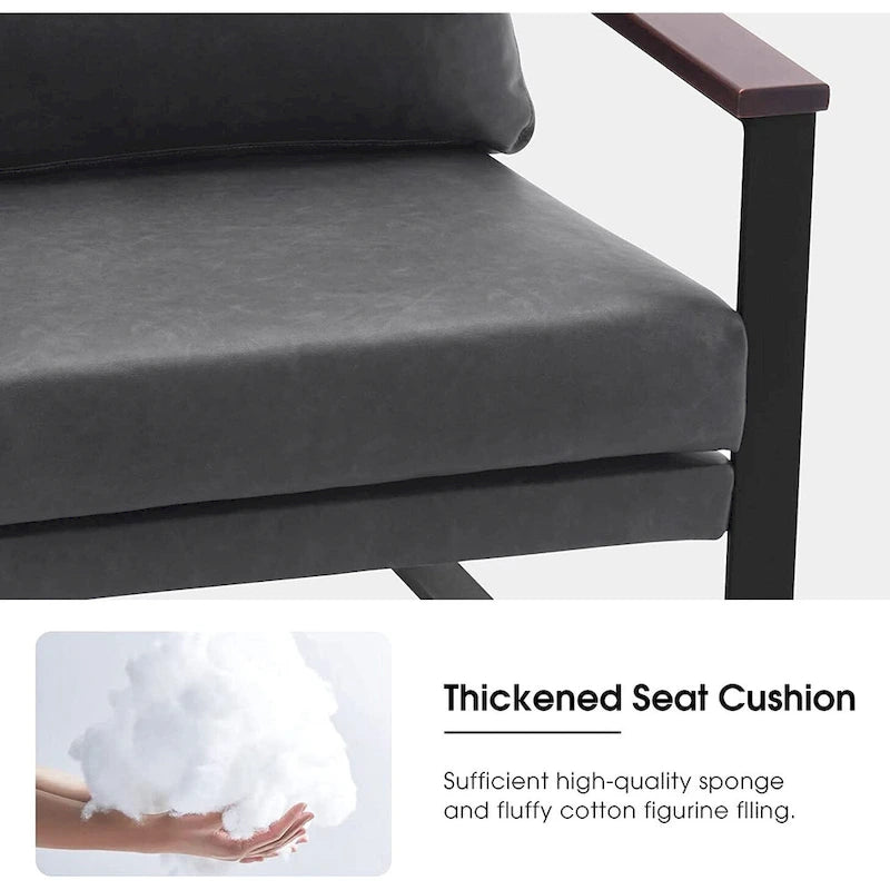 MCombo Fauteuil d'appoint moderne avec coussin rembourré, similicuir HQ304