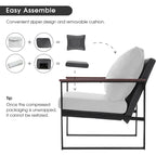 MCombo Fauteuil d'appoint moderne avec coussin rembourré, similicuir HQ304