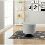 Somette 5305 Round Vintage Upholstered Ottoman