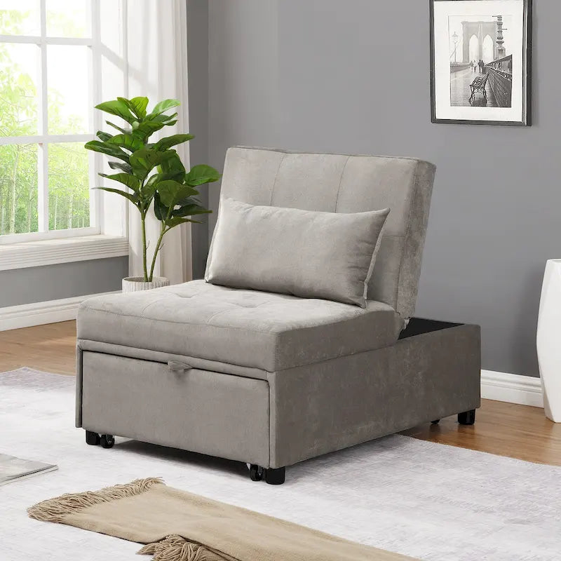 Lordear 4-1 Single futon Adjustable Sofa Bed Sofa Sleeper Folding Convertible Chair - 39.9 x 26.8