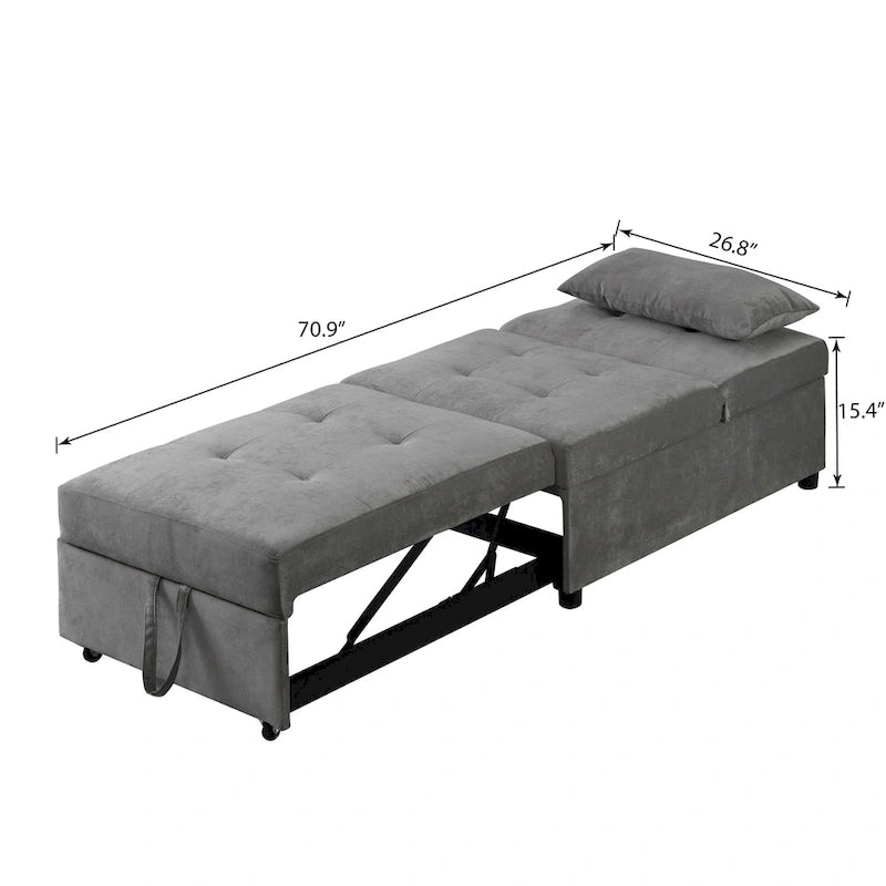 Lordear 4-1 Single futon Adjustable Sofa Bed Sofa Sleeper Folding Convertible Chair - 39.9 x 26.8