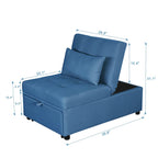 Lordear 4-1 Single futon Adjustable Sofa Bed Sofa Sleeper Folding Convertible Chair - 39.9 x 26.8