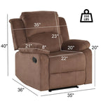 Fauteuil inclinable manuel Ebello, rembourré et doux, en tissu respirant et doux pour la peau