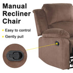 Fauteuil inclinable manuel Ebello, rembourré et doux, en tissu respirant et doux pour la peau