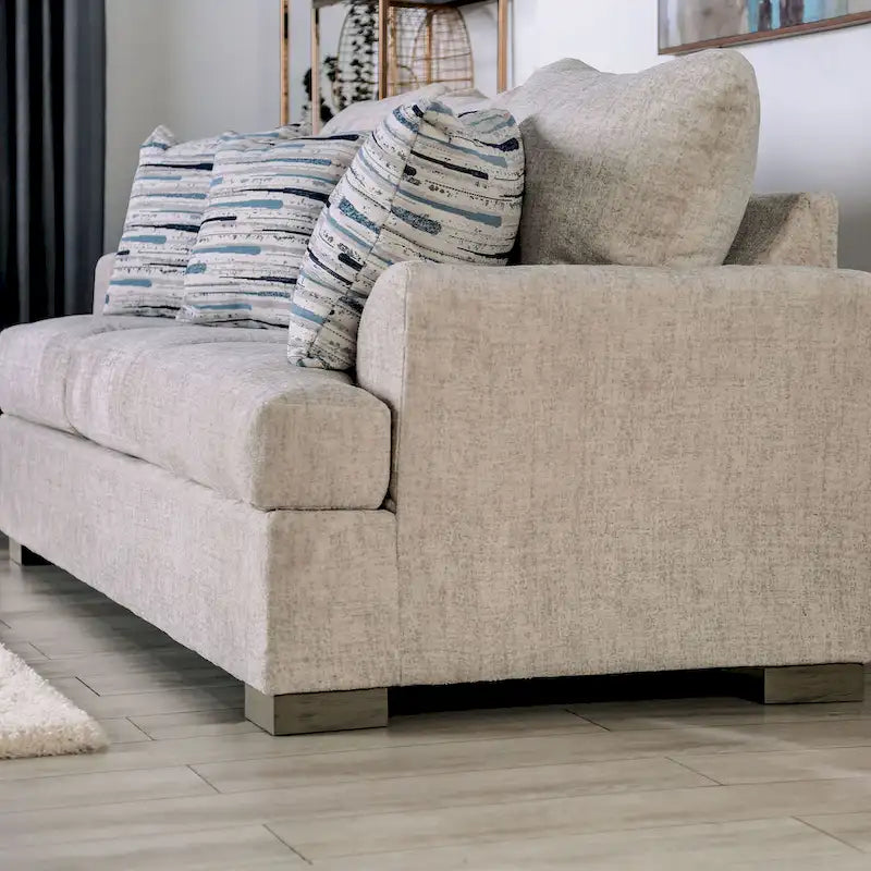 Nort Transitional Fabric Upholstered Flared Arms 2-Piece Sofa Set by Furniture of America