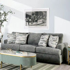 Nort Transitional Fabric Upholstered Flared Arms 2-Piece Sofa Set by Furniture of America