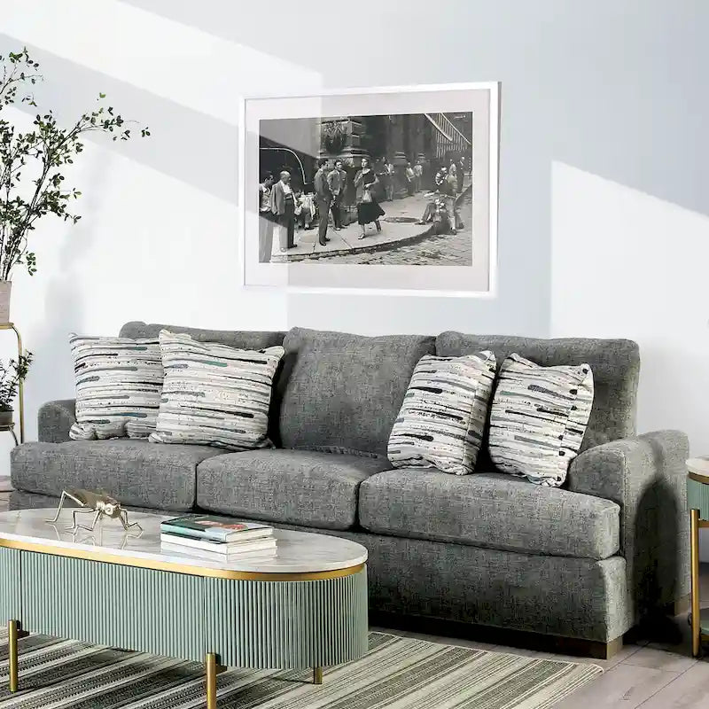 Nort Transitional Fabric Upholstered Flared Arms 2-Piece Sofa Set by Furniture of America