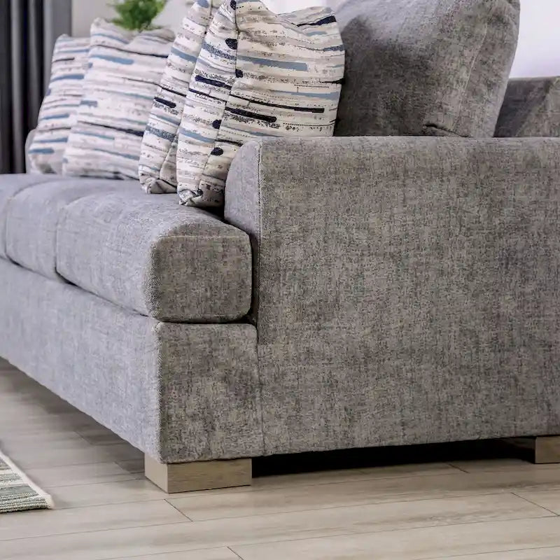 Nort Transitional Fabric Upholstered Flared Arms 2-Piece Sofa Set by Furniture of America