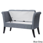 CorLiving Antonio Upholstered Storage Bench with Scrolled Arms