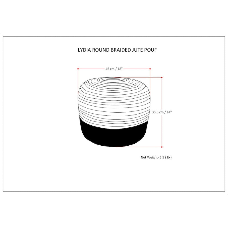 WYNDENHALL Pouf Rond Maron