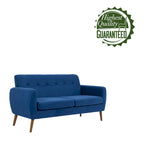 Porthos Home Rya Loveseat Small Sofa Couch, Fabric, Rubberwood