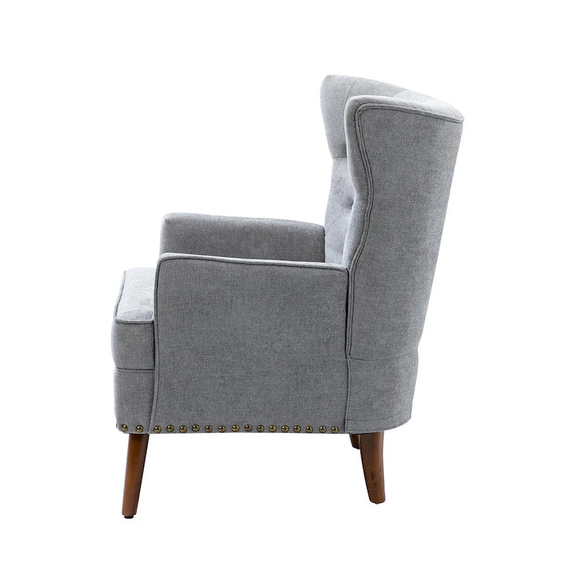 Fauteuil d'appoint Alpheus avec clous décoratifs par HULALA HOME