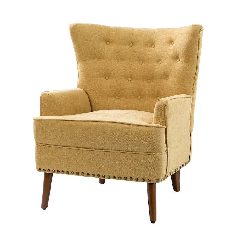 Fauteuil d'appoint Alpheus avec clous décoratifs par HULALA HOME