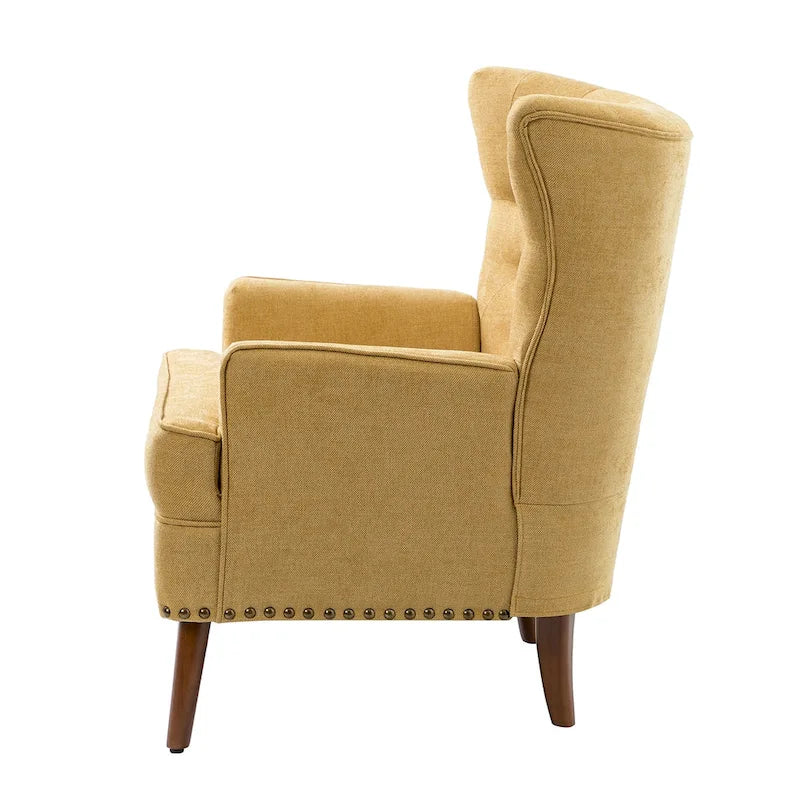 Fauteuil d'appoint Alpheus avec clous décoratifs par HULALA HOME