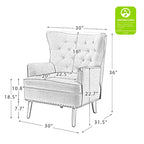 Fauteuil d'appoint Alpheus avec clous décoratifs par HULALA HOME